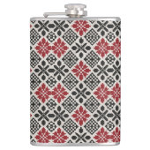 Red Black White Keffiyeh Folk Pattern Flask フラスク (正面)