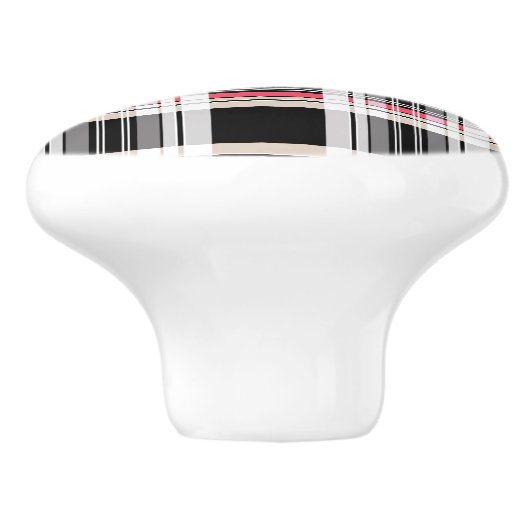 Red black white plaid セラミックノブ (側面)