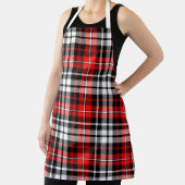 Red Black White Plaid Tartan Pattern Design  エプロン