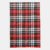 Red Black White Plaid Tartan Pattern Design  キッチンタオル (縦)