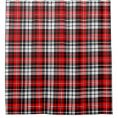 Red Black White Plaid Tartan Pattern Design  シャワーカーテン (正面)