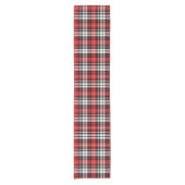 Red Black White Plaid Tartan Pattern Design  ショートテーブルランナー (正面)