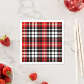 Red Black White Plaid Tartan Pattern Design  スタンダードカクテルナプキン (インサイチュ)