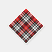 Red Black White Plaid Tartan Pattern Design  スタンダードカクテルナプキン (角)