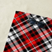 Red Black White Plaid Tartan Pattern Design  ビーチタオル (インサイチュ)