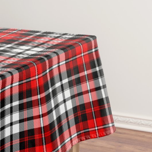 Red Black White Plaid Tartan Pattern Design  ファブリック