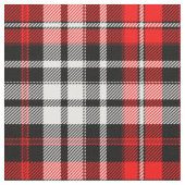 Red Black White Plaid Tartan Pattern Design  ファブリック (クローズアップ)