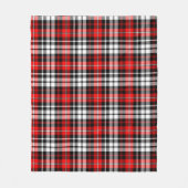 Red Black White Plaid Tartan Pattern Design  フリースブランケット (正面)