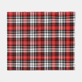 Red Black White Plaid Tartan Pattern Design  フリースブランケット (正面(横))