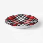 Red Black White Plaid Tartan Pattern Design  ペーパーボウル (傾斜あり)