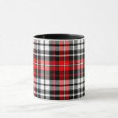 Red Black White Plaid Tartan Pattern Design  マグカップ (中央)