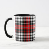 Red Black White Plaid Tartan Pattern Design  マグカップ (左)