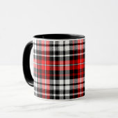 Red Black White Plaid Tartan Pattern Design  マグカップ (正面左)