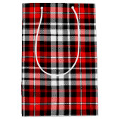 Red Black White Plaid Tartan Pattern Design  ミディアムペーパーバッグ (正面)