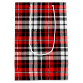 Red Black White Plaid Tartan Pattern Design  ミディアムペーパーバッグ (裏面)