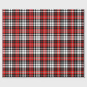 Red Black White Plaid Tartan Pattern Design  ラッピングペーパー (フラット)