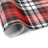 Red Black White Plaid Tartan Pattern Design  ラッピングペーパー (ロールコーナー)