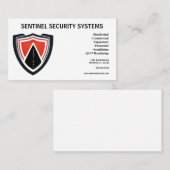 Red Black White Shield Security Protection 名刺 (正面/裏面)