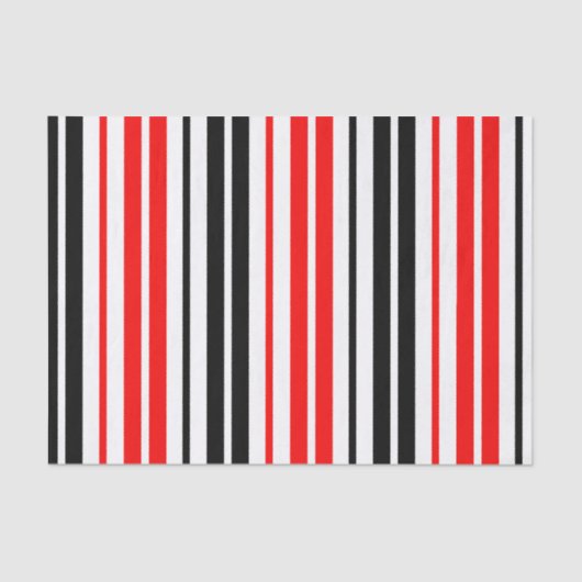 Red Black White Stripes Pattern Design  薄葉紙 (正面)