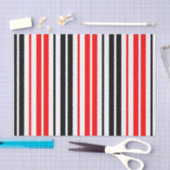 Red Black White Stripes Pattern Design  薄葉紙 (クラフト)
