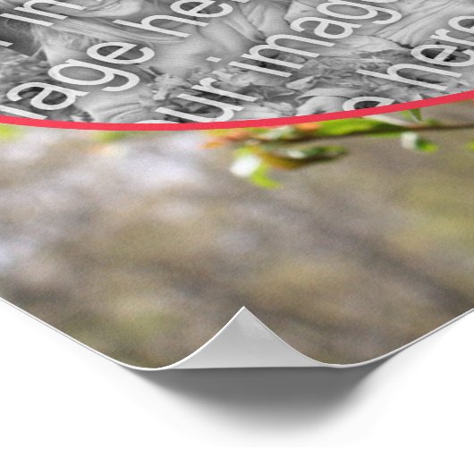 Red Blomsフレーム自分の写真を作成 ポスター (角)