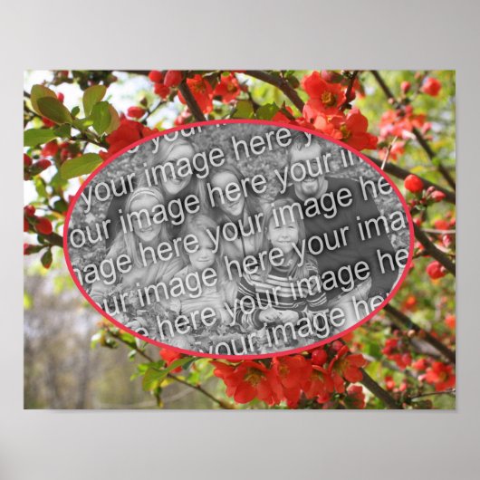 Red Blomsフレーム自分の写真を作成 ポスター (正面)