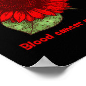 Red Blood Cancer Awareness Sunflower Gift Warrior ポスター (角)