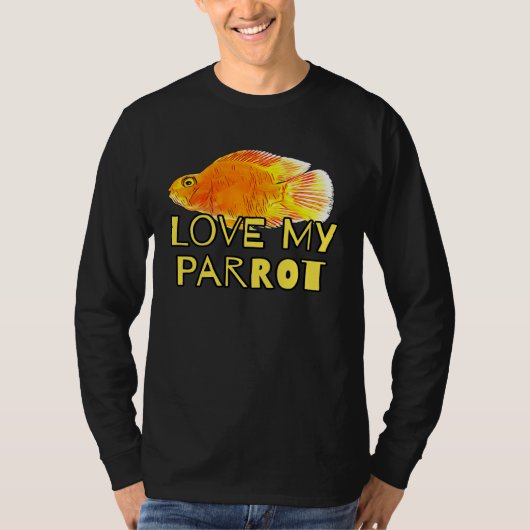 Red Blood Parrot Cichlid Fish Owners Love My Parro Tシャツ (正面)