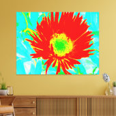 Red Bloom Abstraction キャンバスプリント (インサイチュ (リビング))