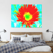 Red Bloom Abstraction キャンバスプリント (インサイチュ (寝室))