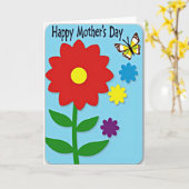 Red Blossom Mothers Day Art Card カード (黄色い花)