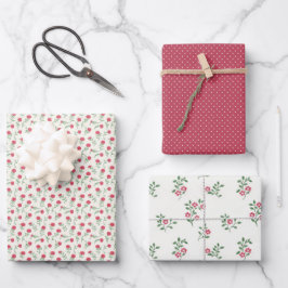 Red Blossom Whimsy 3 ラッピングペーパーシート