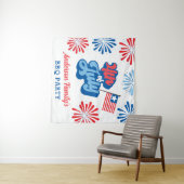 Red & Blue 7月4日Fireworks懇親会BBQパーティー タペストリー (インサイチュ(横))