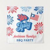 Red & Blue 7月4日Fireworks懇親会BBQパーティー タペストリー (正面)
