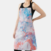 Red, blue, and white abstract painting エプロン (インサイチュ)