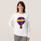 Red Blue and Yellow Hot Air Balloon Tシャツ (正面フル)