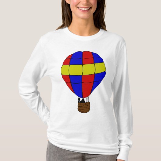 Red Blue and Yellow Hot Air Balloon Tシャツ (正面)