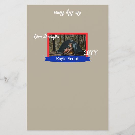 Red, Blue, Beige Eagle Scout Candy Bar Wrapper チラシ (正面)