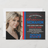 Red & Blue Chalkboard卒業発表 招待状 (正面)