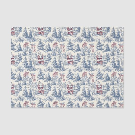 Red & Blue Christmas Santa Toile 薄葉紙 (正面)