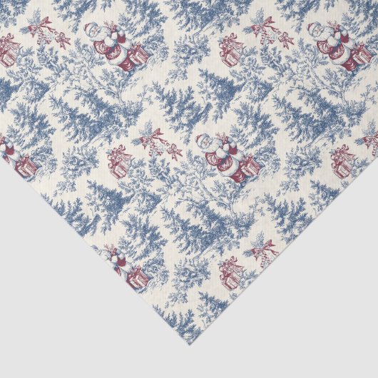 Red & Blue Christmas Santa Toile 薄葉紙 (詳細)