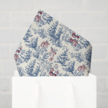 Red & Blue Christmas Santa Toile