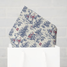 Red & Blue Christmas Santa Toile