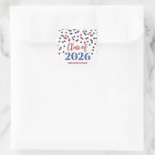Red Blue Confetti Graduation 2026 スクエアシール (バッグ)