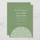 Red & Blue Coral Reef Marble Stone Mandala Wedding 招待状 (正面/裏面)