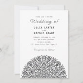 Red & Blue Coral Reef Marble Stone Mandala Wedding 招待状 (正面)