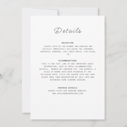 Red & Blue Coral Reef Marble Stone Mandala Wedding 招待状 (裏面)