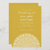 Red & Blue Coral Reef Marble Stone Mandala Wedding 招待状 (正面/裏面)