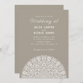 Red & Blue Coral Reef Marble Stone Mandala Wedding 招待状 (正面/裏面)