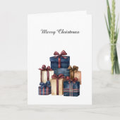 Red Blue Cream Country Christmas Gifts カード (正面)